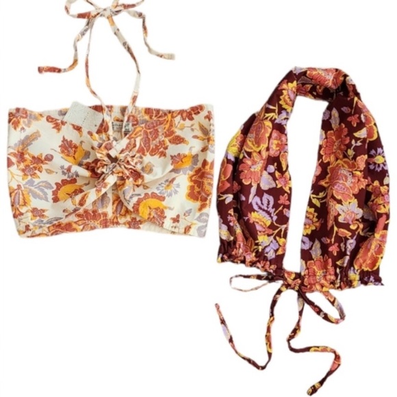 🔥🔥NWT Free People Summer Of Love Bandeau Bralette in Wine/Bord - Picture 2 of 6